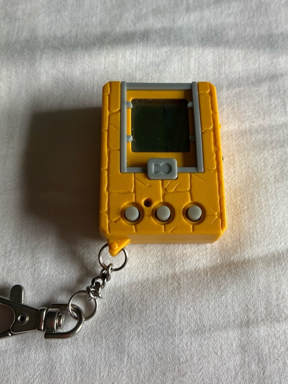 Digimon Yellow Virtual Pet Keychain Device Untested